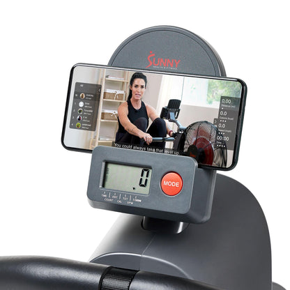 Sunny Health & Fitness Magnetic Rowing Machine, Extended Slide Rail, Bluetooth, SunnyFit App Compatible