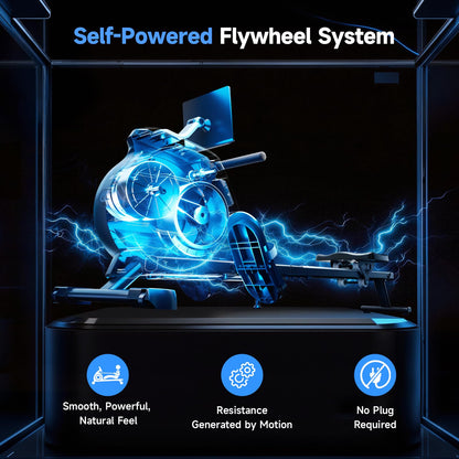 Magnetic Rowing Machine, 350 lbs Capacity, 16-Level Silent Resistance, Foldable, App Supported