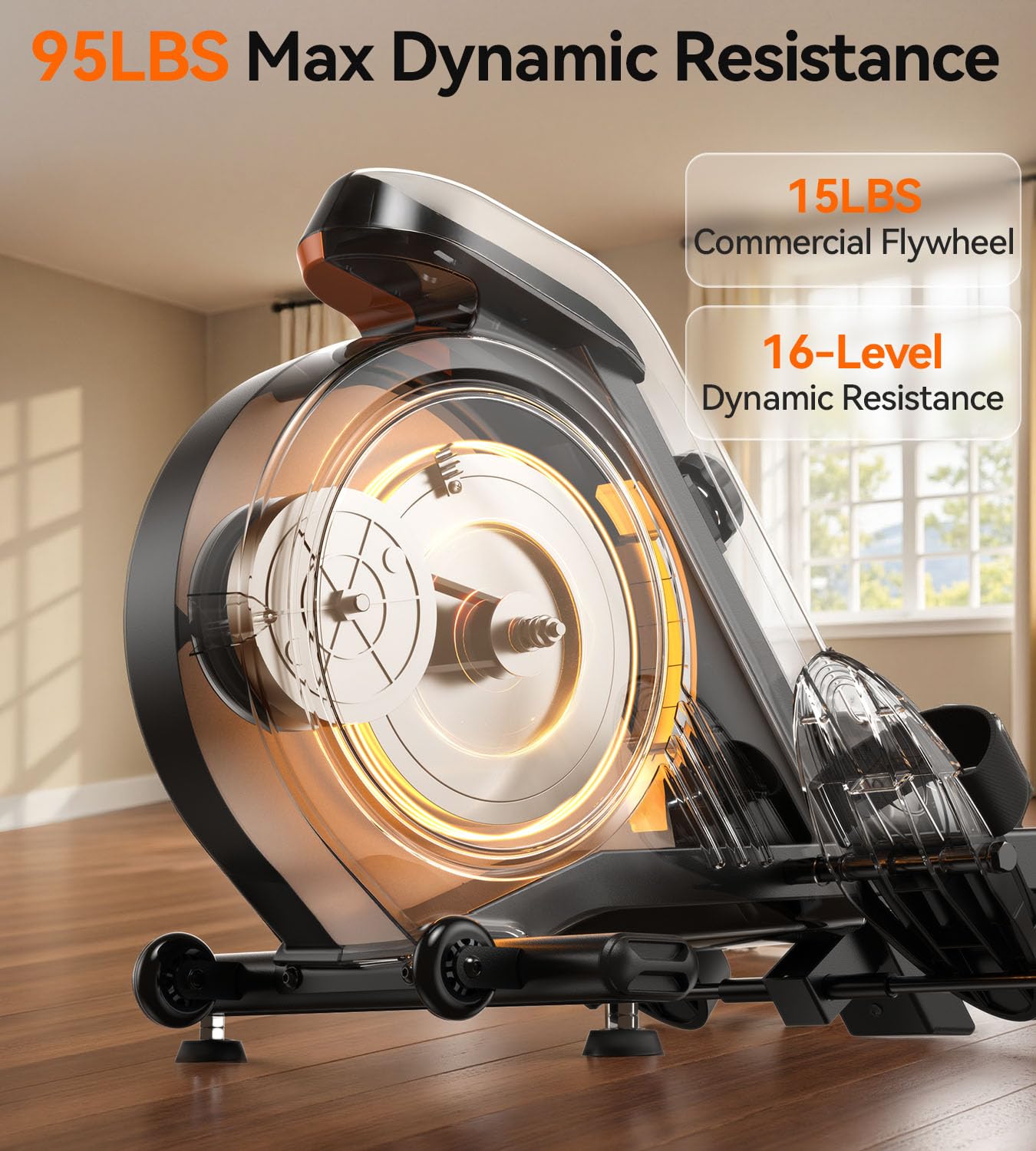 YOSUDA Magnetic Rowing Machine, Adjustable Resistance, Bluetooth, LCD Monitor, Comfortable Seat