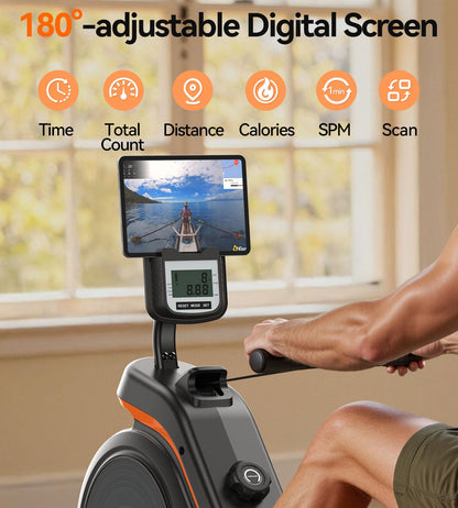 YOSUDA Magnetic Rowing Machine, Adjustable Resistance, Bluetooth, LCD Monitor, Comfortable Seat