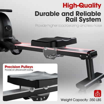 WENOKER Magnetic Rowing Machine, 32 Resistance Levels, 350 lbs Capacity, Smart Knob, App Supported