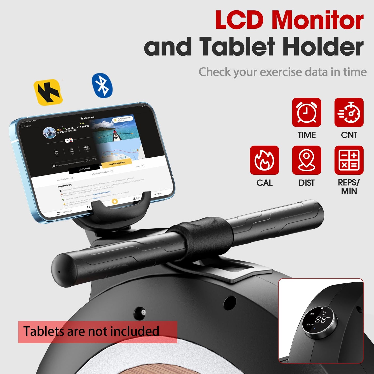 WENOKER Magnetic Rowing Machine, 32 Resistance Levels, 350 lbs Capacity, Smart Knob, App Supported