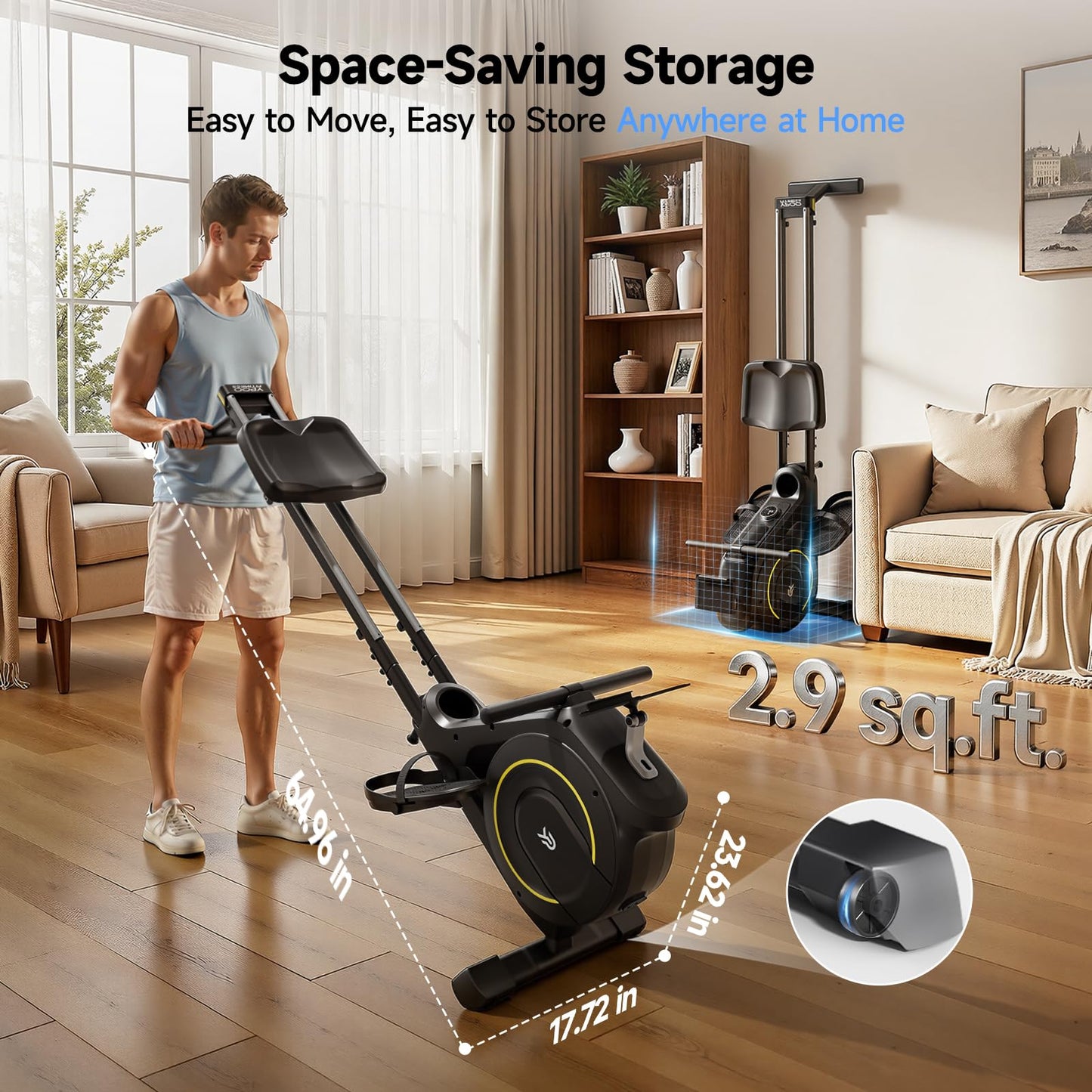 Magnetic Rowing Machine, 350 lbs Capacity, 16-Level Silent Resistance, Foldable, App Supported