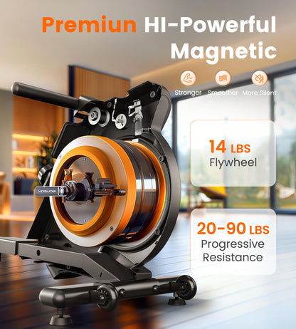 YOSUDA Magnetic Rowing Machine, 350 lbs Capacity, LCD Monitor, Tablet Holder, Comfortable Seat